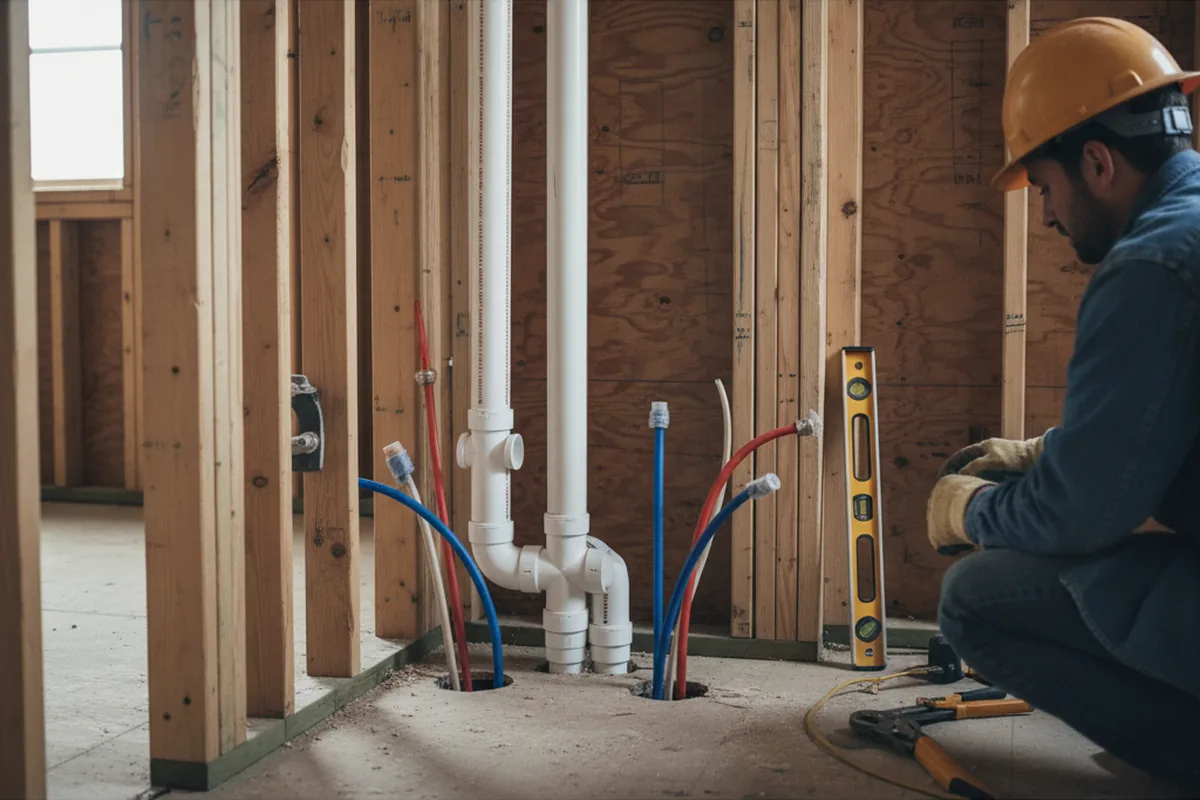 Drain and supply rough-in during Drain Cleaning in Sun City